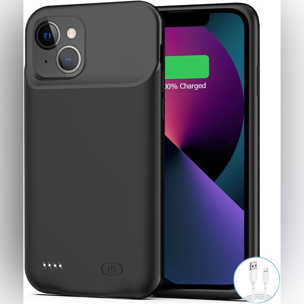 🆕 iPhone 13/13 Pro Black Charging Smart Battery Phone Case Life Extender